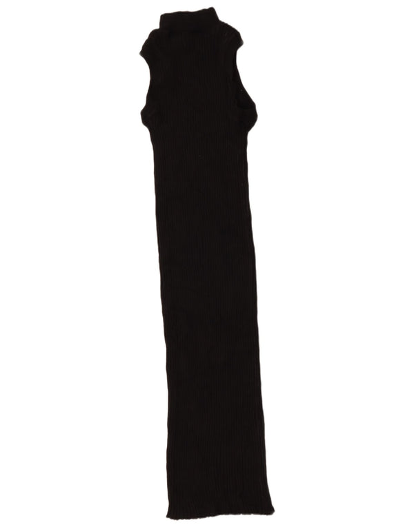 Zara Womens Sleeveless Jumper Dress UK 12 Medium Black Viscose