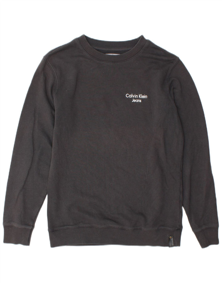 Calvin Klein Jeans Mens Regular Fit Sweatshirt Jumper Small Grey Cotton
