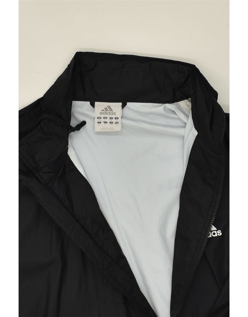 ADIDAS Mens Hooded Rain Jacket UK 44/46 Large Black | Vintage Adidas | Thrift | Second-Hand Adidas | Used Clothing | Messina Hembry 