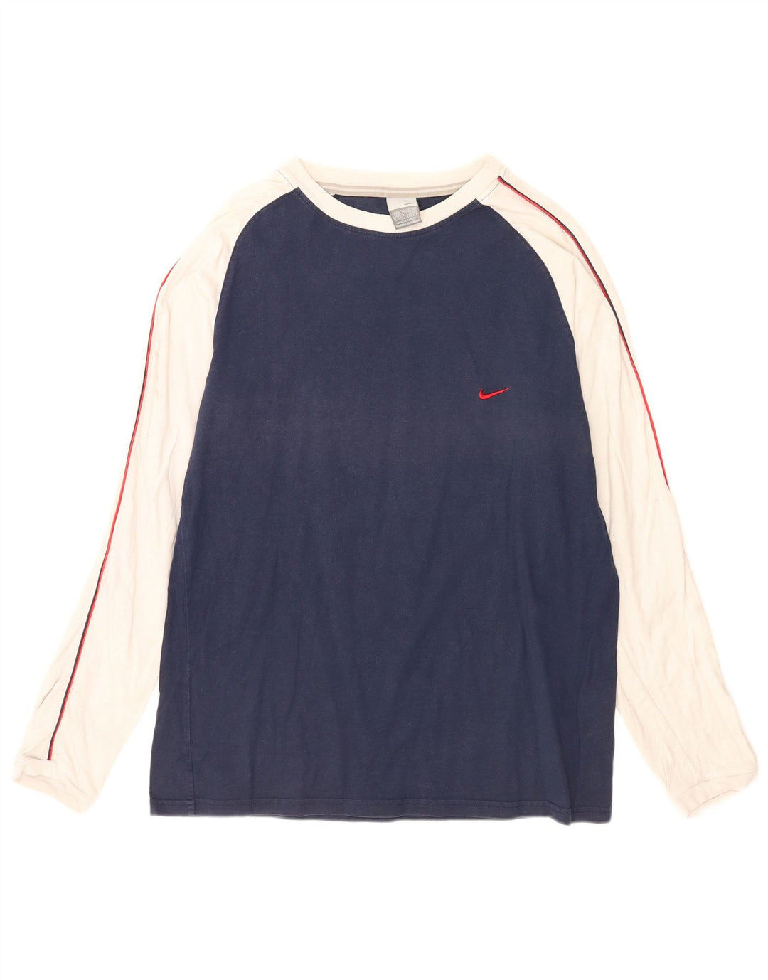 Nike Mens Top Long Sleeve UK 42/44 Large Navy Blue Colourblock
