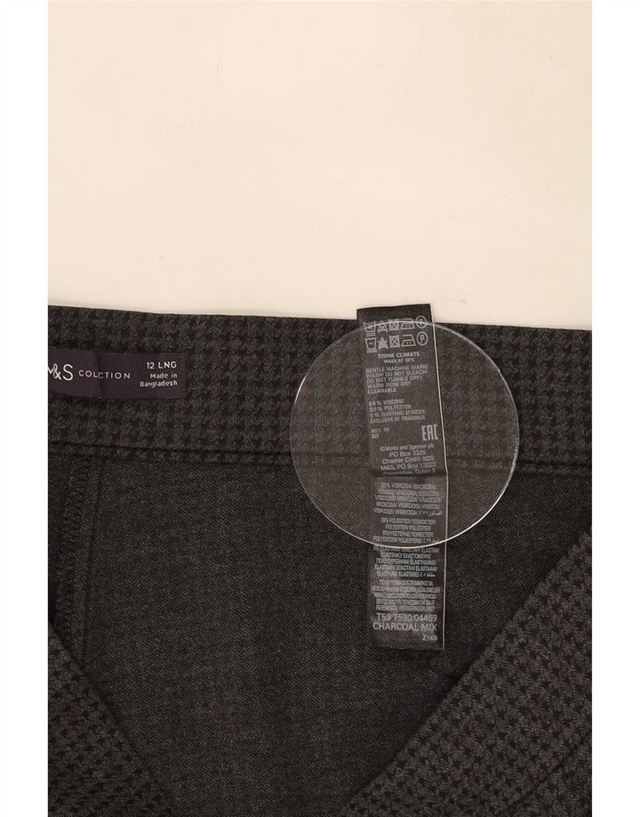 Marks & Spencer Womens Casual Trousers UK 12 Medium W30 L31 Grey