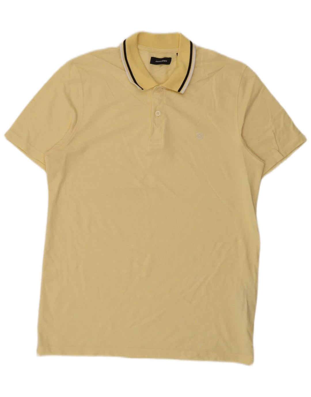 Jack & Jones Mens Polo Shirt Medium Yellow Cotton