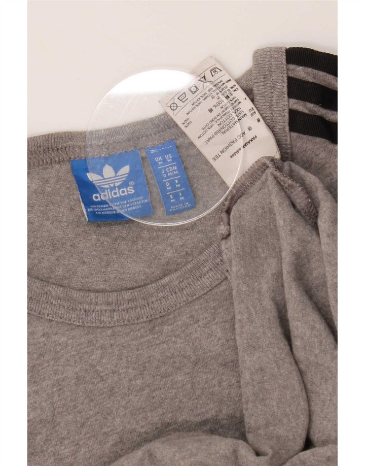 Adidas Mens T-Shirt Top Medium Grey Cotton