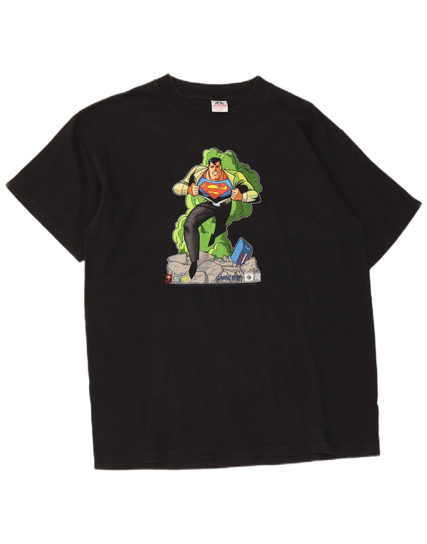 Vintage Mens Superman 64 Nintendo 1999 T-Shirt Top XL Black Cotton