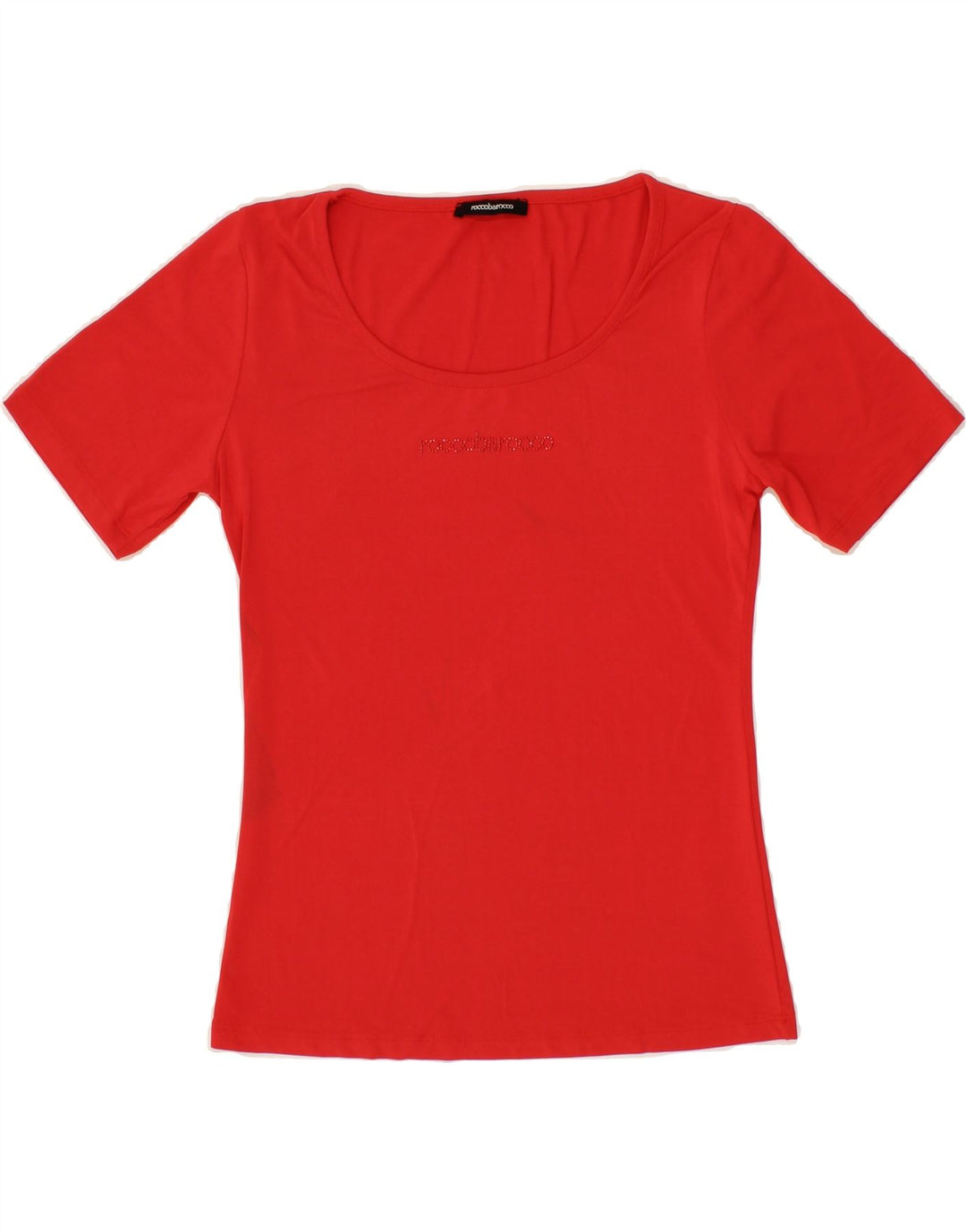 ROCCOBAROCCO Womens Graphic T-Shirt Top UK 6 XS Red Polyamide Vintage Roccobarocco and Second-Hand Roccobarocco from Messina Hembry 