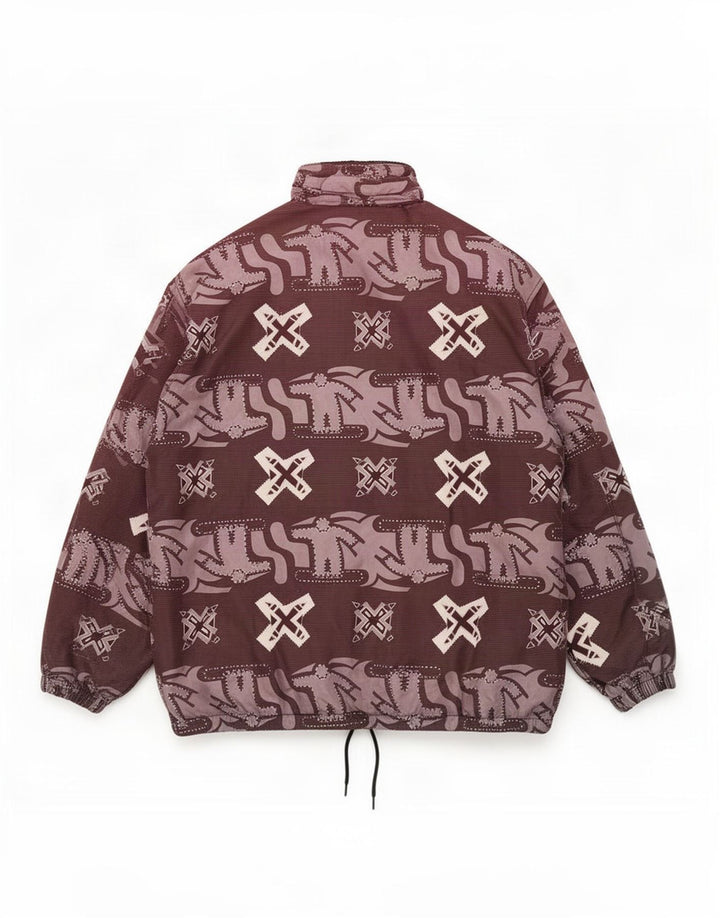 Iguana Mens Abstract Pattern Windbreaker Jacket UK 40 Large Purple