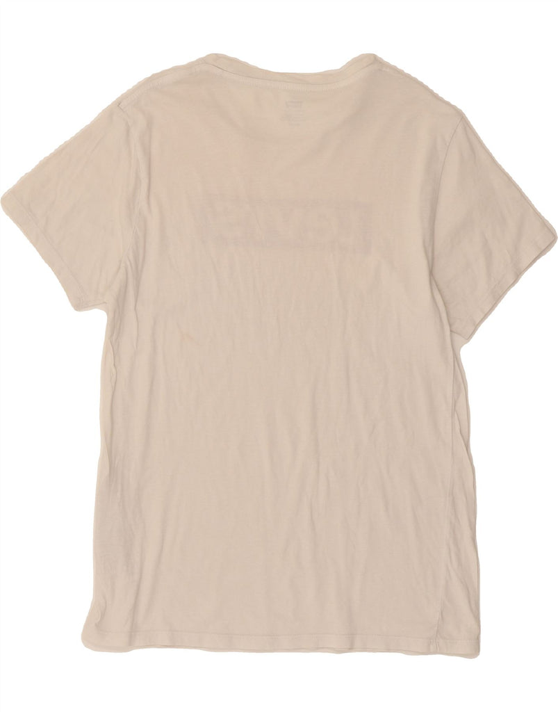 LEVI'S Mens Graphic T-Shirt Top Small Off White Cotton Vintage Levi's and Second-Hand Levi's from Messina Hembry 