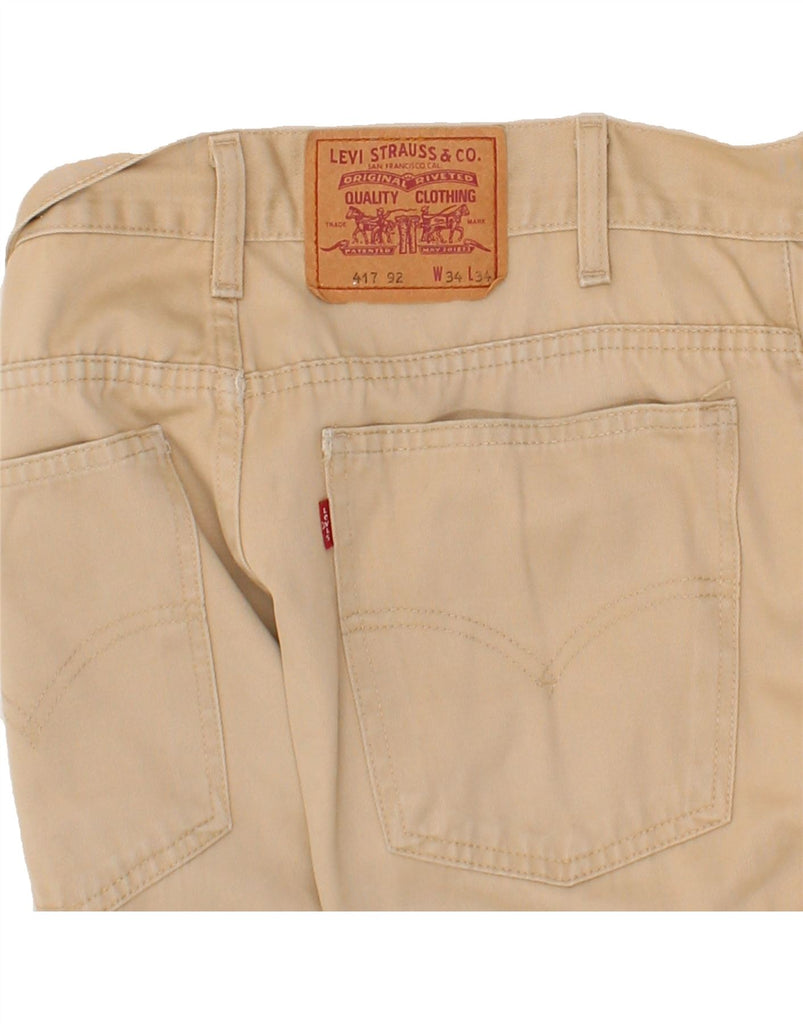 LEVI'S Mens 417 Straight Casual Trousers W34 L30 Beige Cotton Vintage Levi's and Second-Hand Levi's from Messina Hembry 