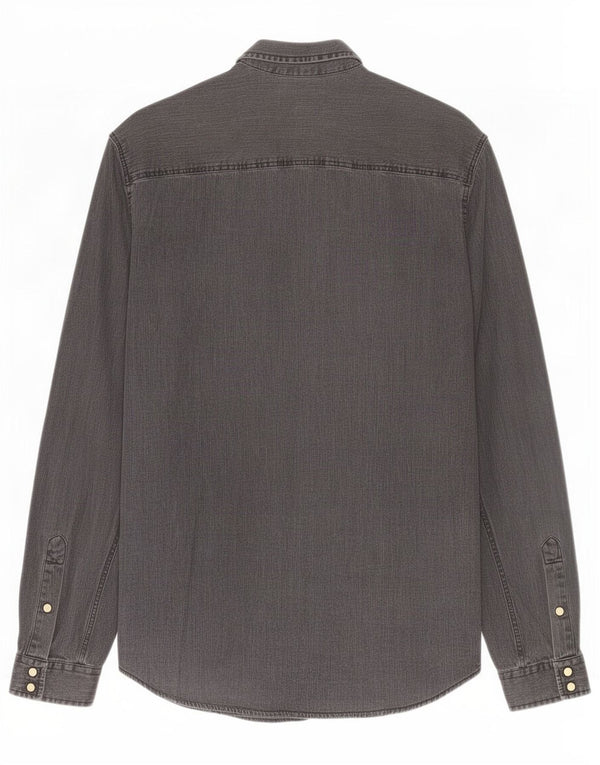 Jack & Jones Mens Denim Shirt Medium Grey Cotton