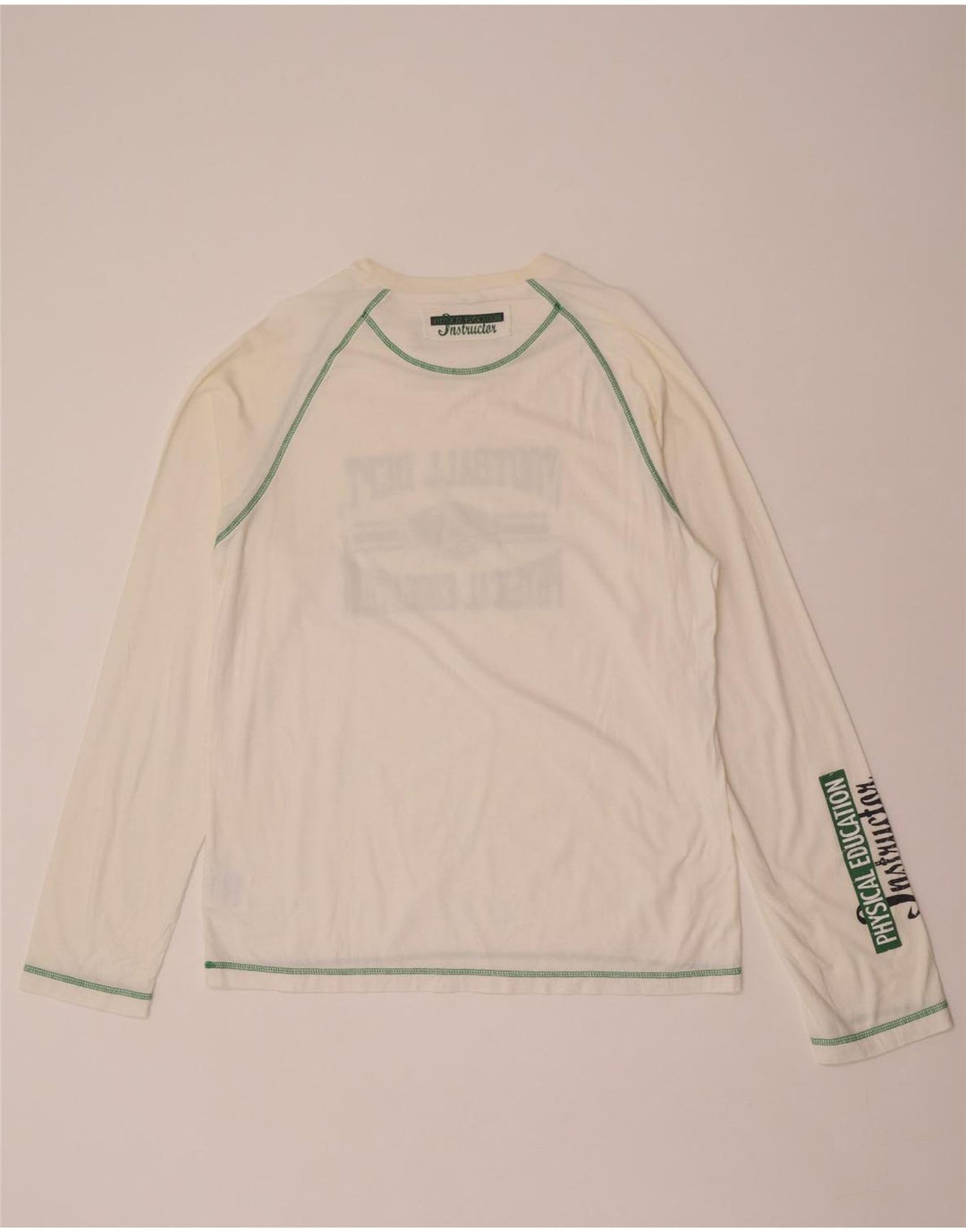 Champion Mens Muscle Graphic Top Long Sleeve 2XL White Cotton