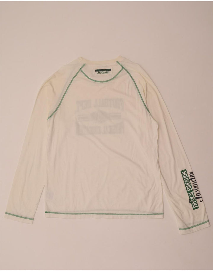 Champion Mens Muscle Graphic Top Long Sleeve 2XL White Cotton
