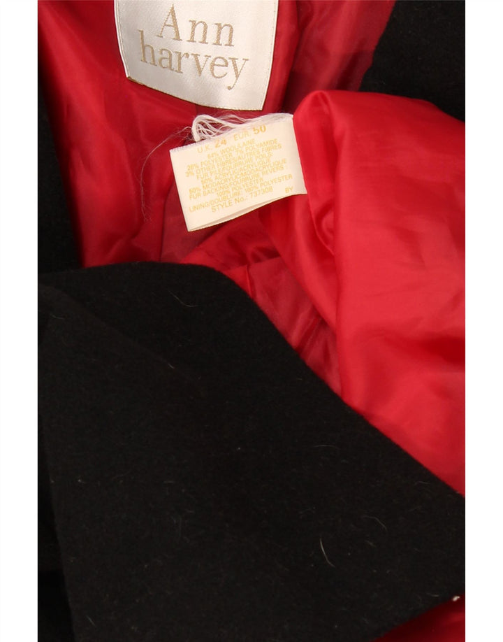 ANN HARVEY Womens Overcoat UK 24 4XL Black Wool Vintage Ann Harvey and Second-Hand Ann Harvey from Messina Hembry 