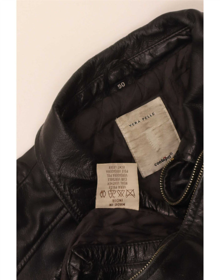 Conbipel Mens Leather Jacket IT 50 Large Black