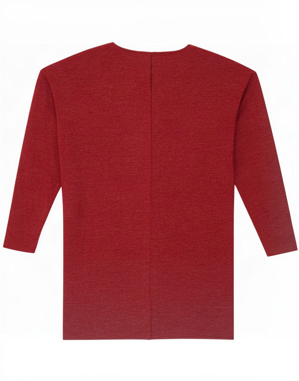 Zara Womens Oversized V-Neck Jumper Sweater UK 10 Small Burgundy