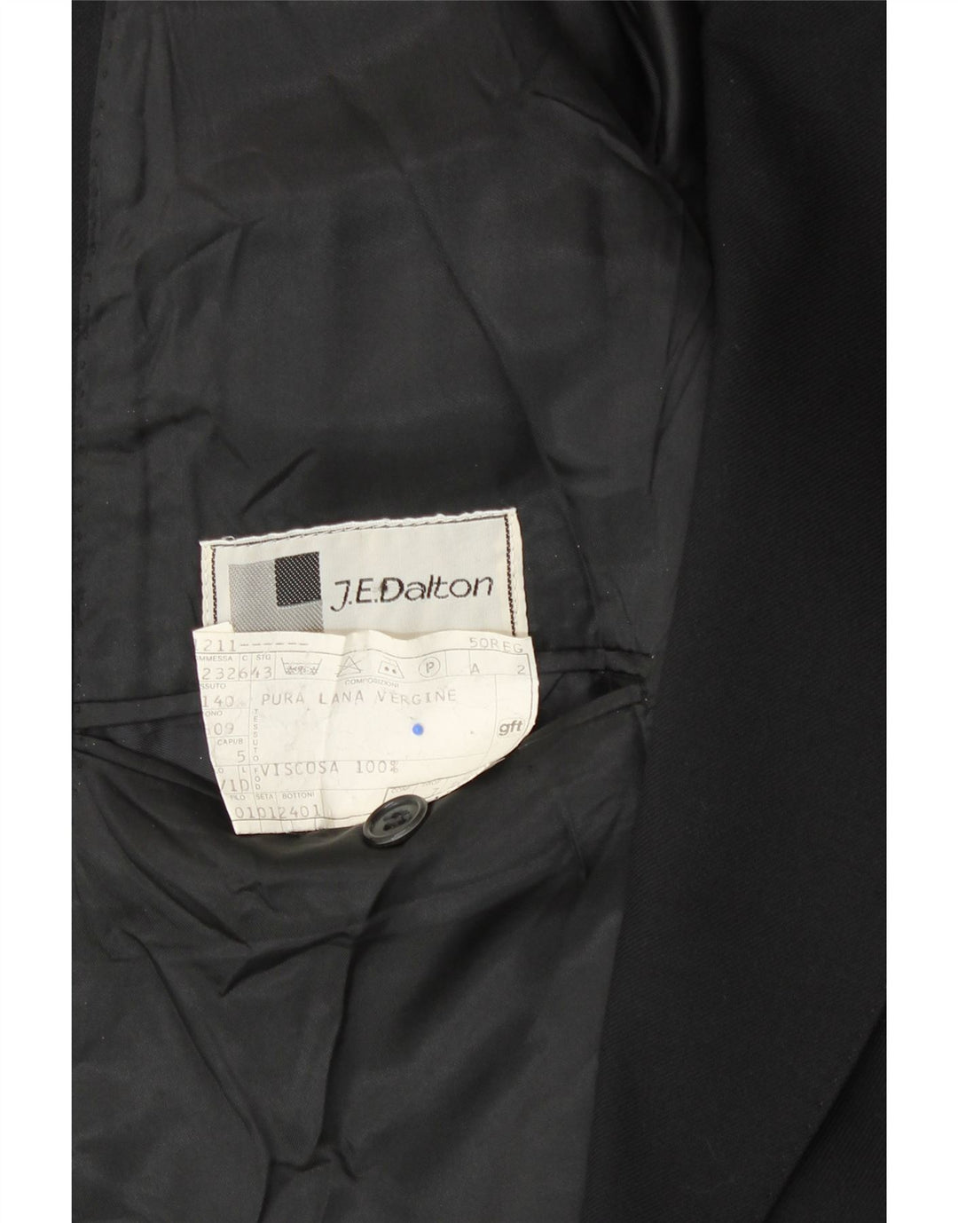 VINTAGE Mens Double Breasted Blazer Jacket IT 50 Large Black Virgin Wool