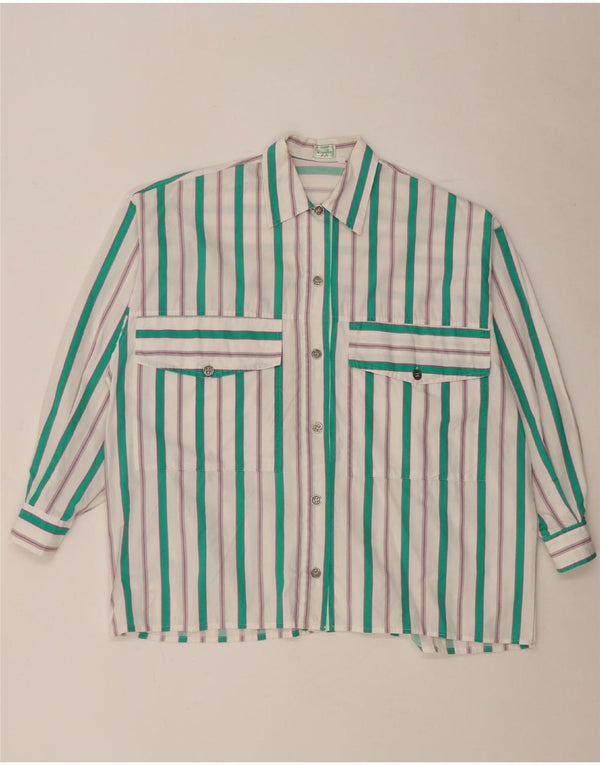 Benetton Womens Shirt UK 18 XL White Striped