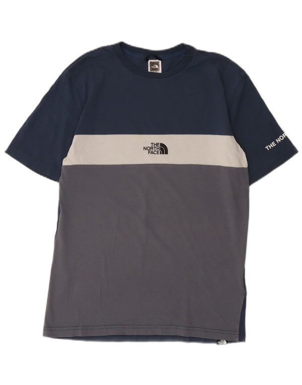 The North Face Mens Graphic T-Shirt Top XS Navy Blue Colourblock Cotton