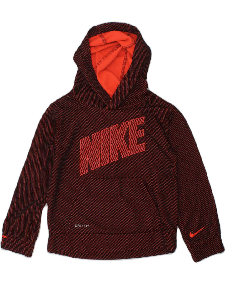 NIKE Girls Dri Fit Graphic Hoodie Jumper 4-5 Years Small Maroon | Vintage Nike | Thrift | Second-Hand Nike | Used Clothing | Messina Hembry 