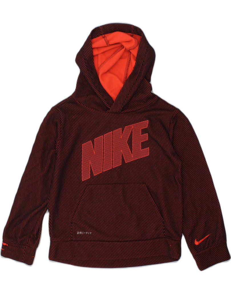 NIKE Girls Dri Fit Graphic Hoodie Jumper 4-5 Years Small Maroon | Vintage Nike | Thrift | Second-Hand Nike | Used Clothing | Messina Hembry 