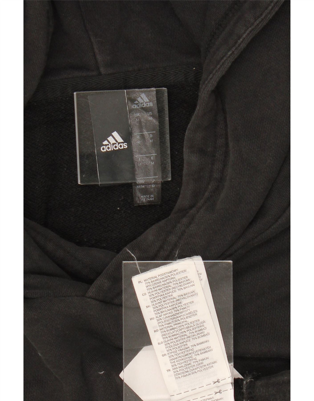 ADIDAS Mens Graphic Hoodie Jumper Medium Black Cotton Vintage Adidas and Second-Hand Adidas from Messina Hembry 