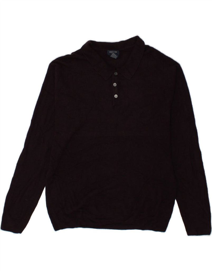 DOCKERS Mens Polo Neck Jumper Sweater XL Maroon Acrylic Vintage Dockers and Second-Hand Dockers from Messina Hembry 