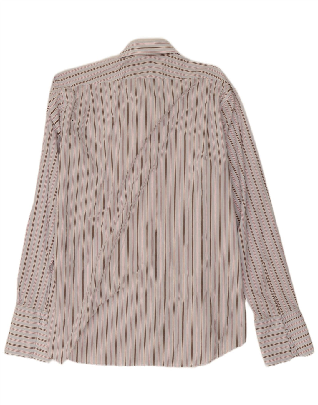John Lewis Mens Shirt Size 42 16 1/2 Large White Striped Cotton