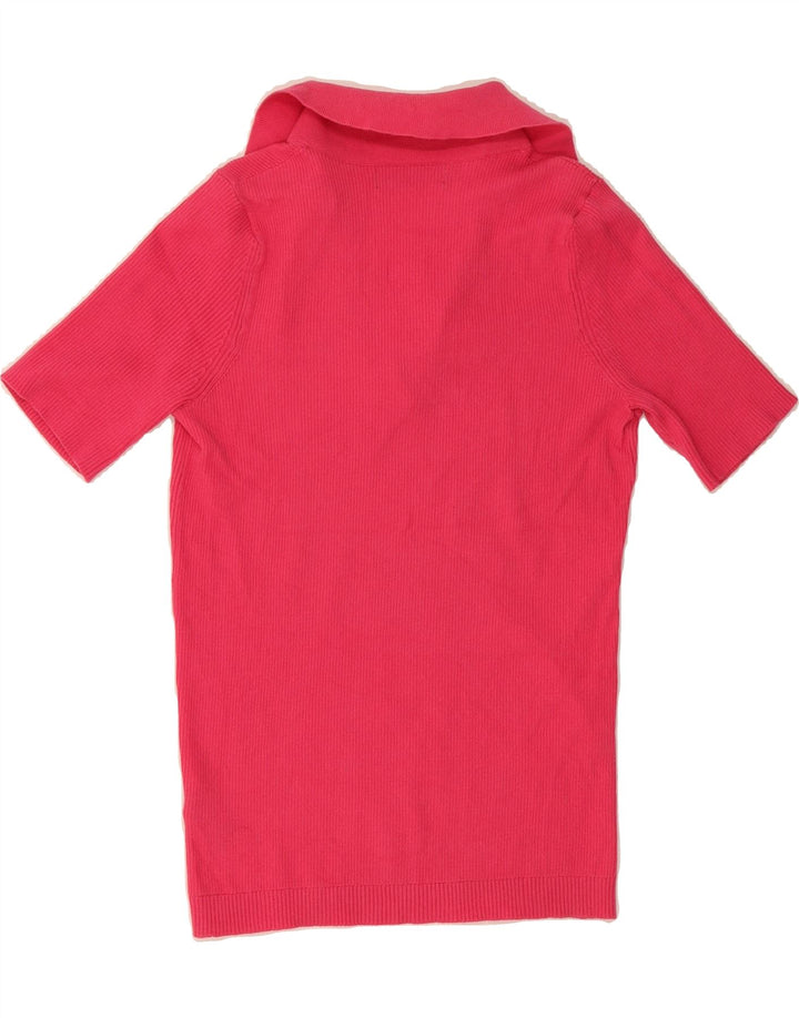 MARKS & SPENCER Womens Polo Neck Jumper Sweater UK 10 Small Pink Vintage Marks & Spencer and Second-Hand Marks & Spencer from Messina Hembry 