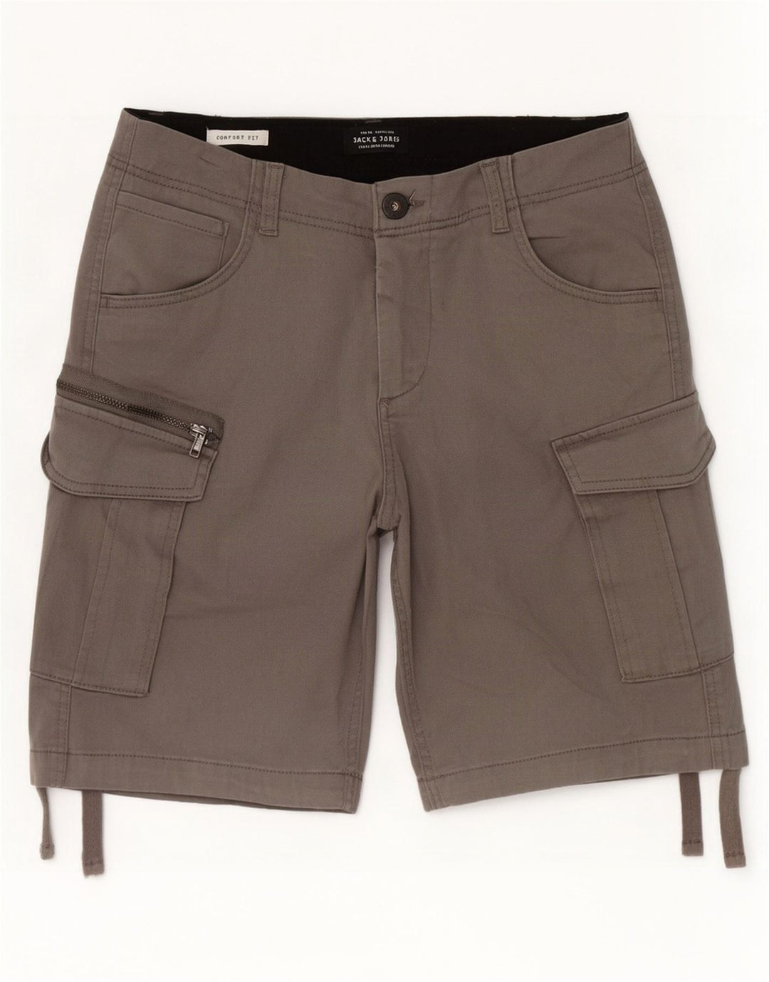 Jack & Jones Mens Comfort Fit Cargo Shorts Small W29 Grey Cotton