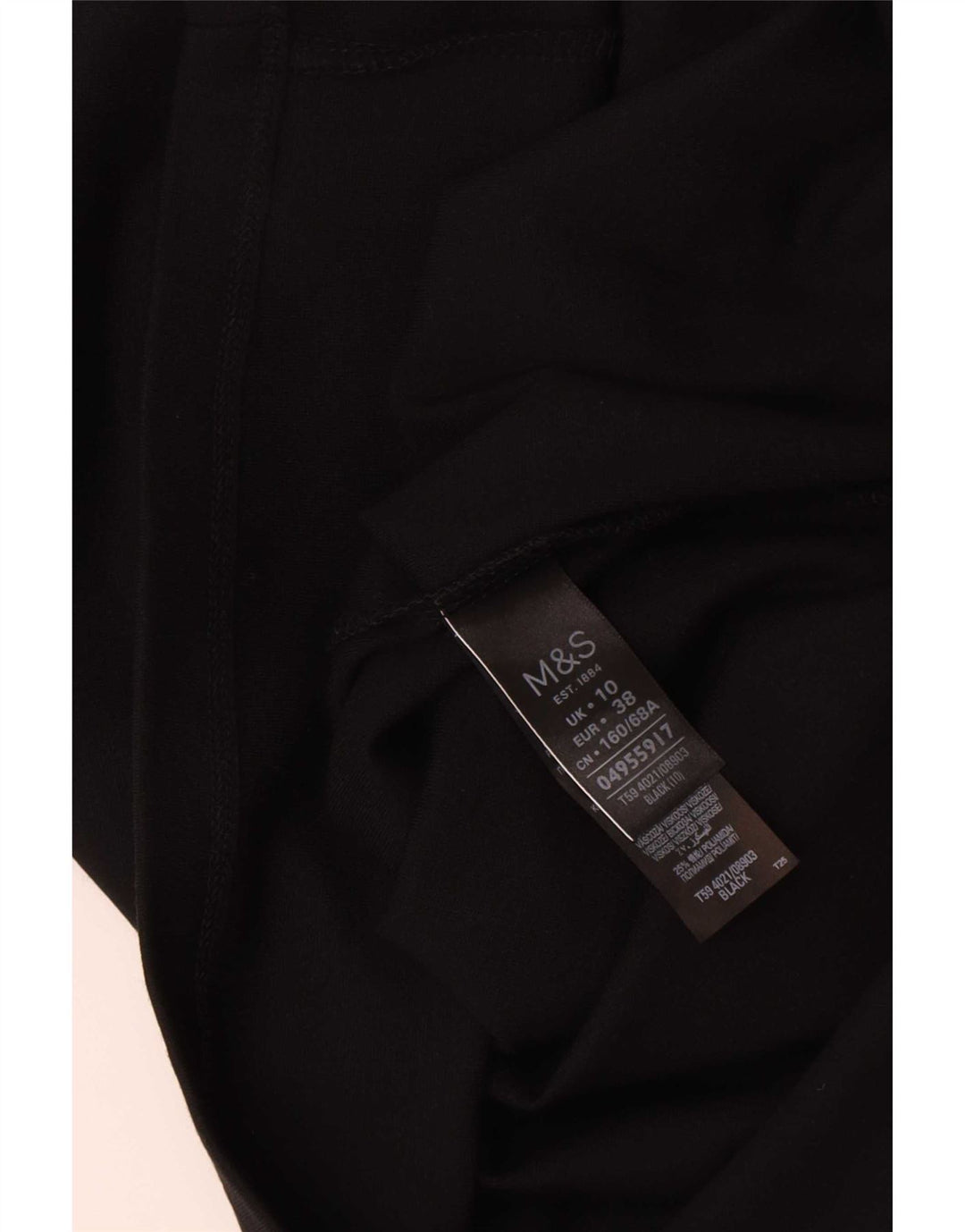 Marks & Spencer Womens Midi Skirt UK 10 Small W30 Black Viscose