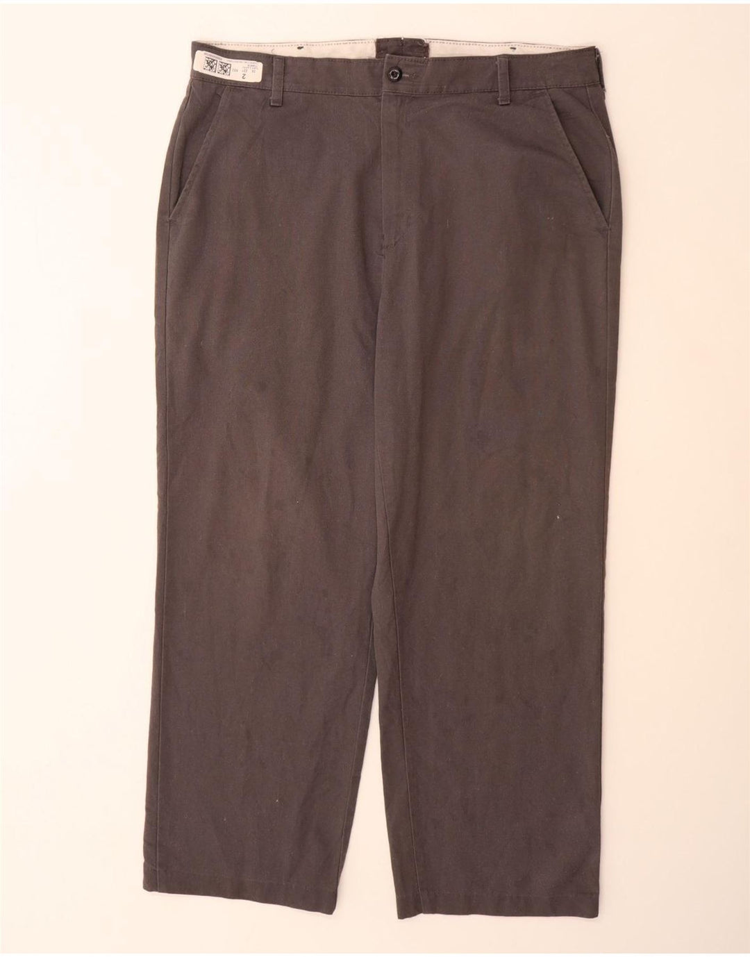 RED KAP Mens Straight Chino Trousers W38 L29 Grey Polyester