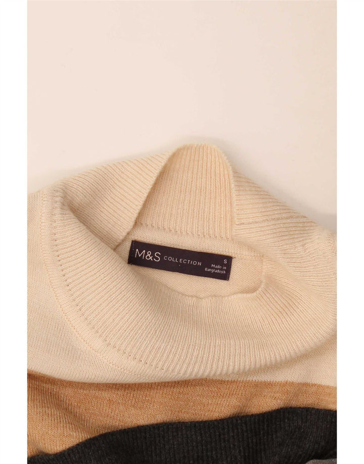 Marks & Spencer Womens Turtle Neck Jumper Sweater UK 10 Small Multicoloured