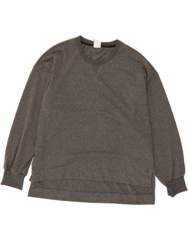 NIKE Womens Yoga Oversized Sweatshirt Jumper UK 16 Large Grey Polyester Vintage Nike and Second-Hand Nike from Messina Hembry 