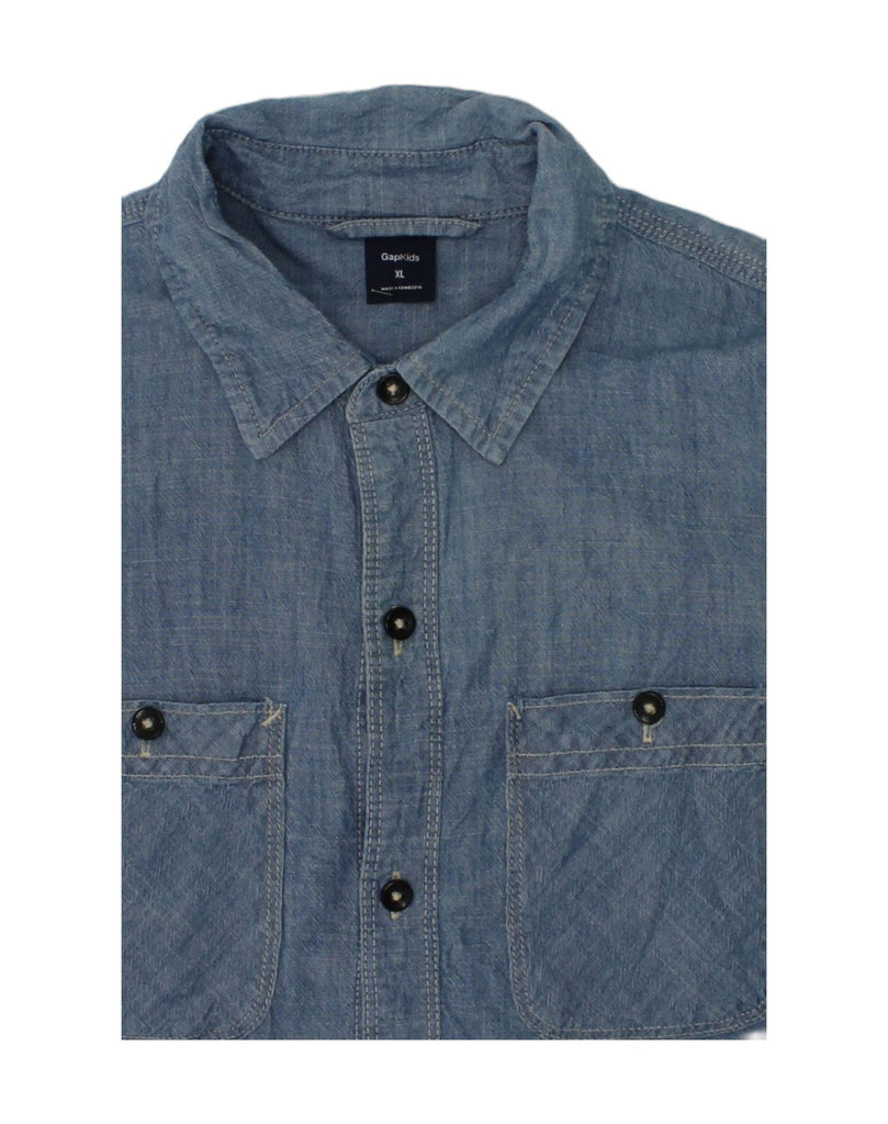 GAP Boys Shirt 12-13 Years XL Blue Cotton | Vintage Gap | Thrift | Second-Hand Gap | Used Clothing | Messina Hembry 