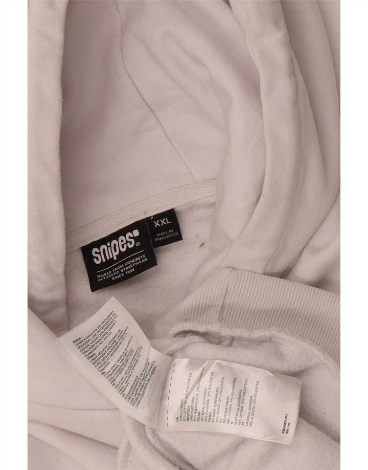 Snipes Mens Graphic Hoodie Jumper 2XL White Cotton