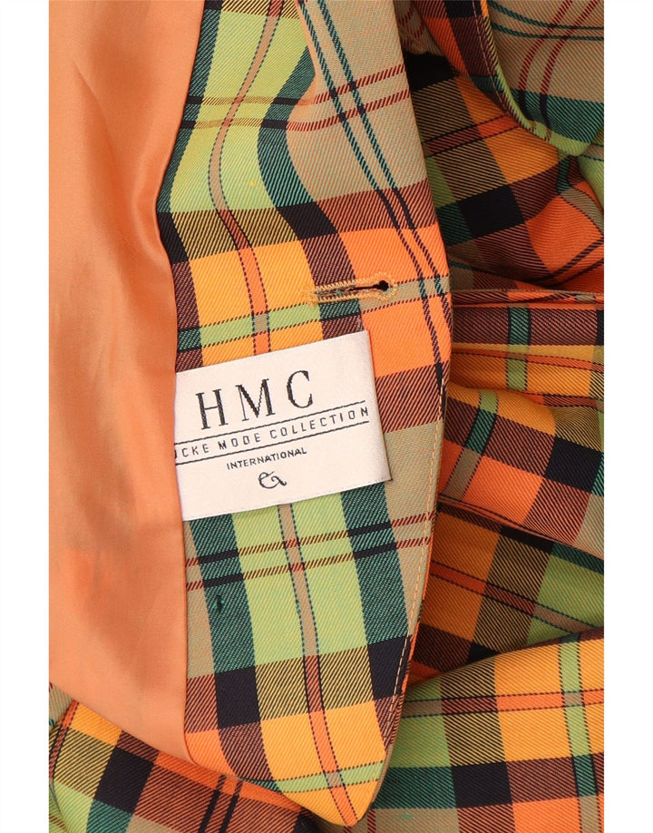 HMC Womens Double Breasted Blazer Jacket UK 12 Medium Multicoloured Check