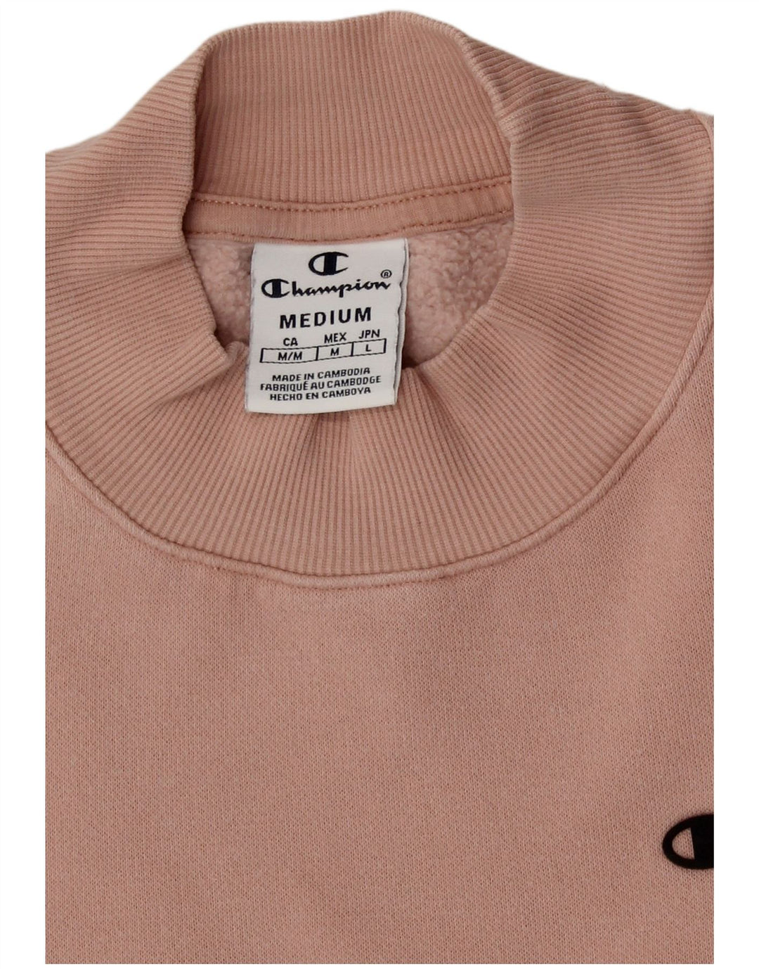Champion Womens Crop Oversized Sweatshirt Jumper UK 14 Medium Pink Cotton