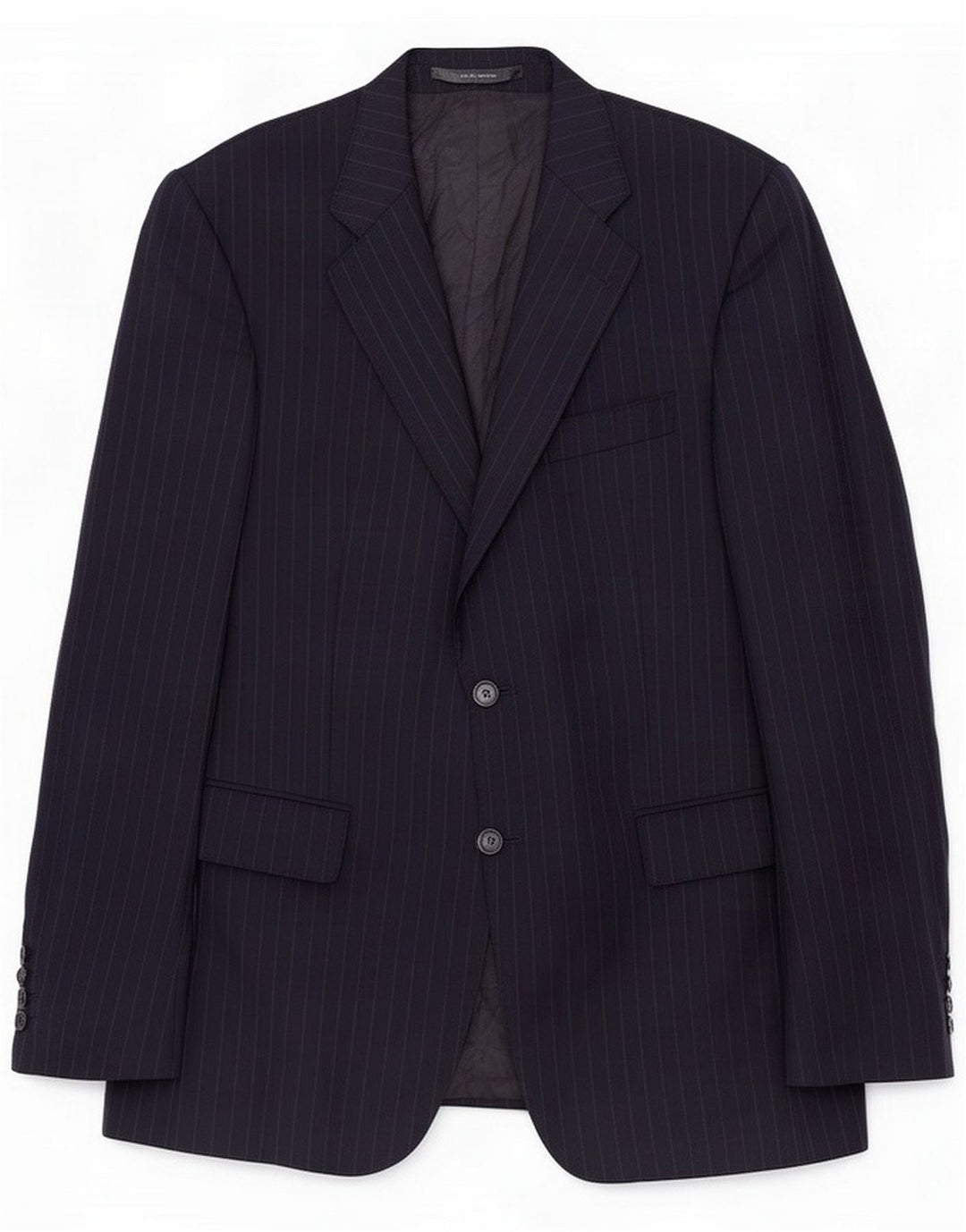 Jaeger Mens 2 Button Blazer Jacket UK 40 Large Navy Blue Pinstripe
