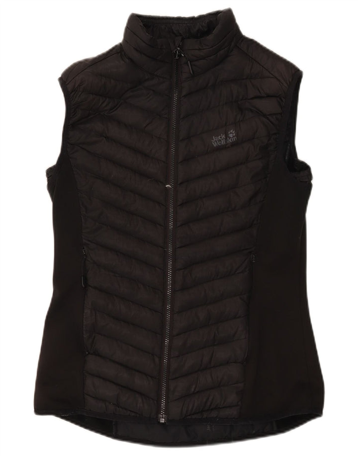 Jack Wolfskin Womens Padded Gilet UK 12 Medium Black Polyester
