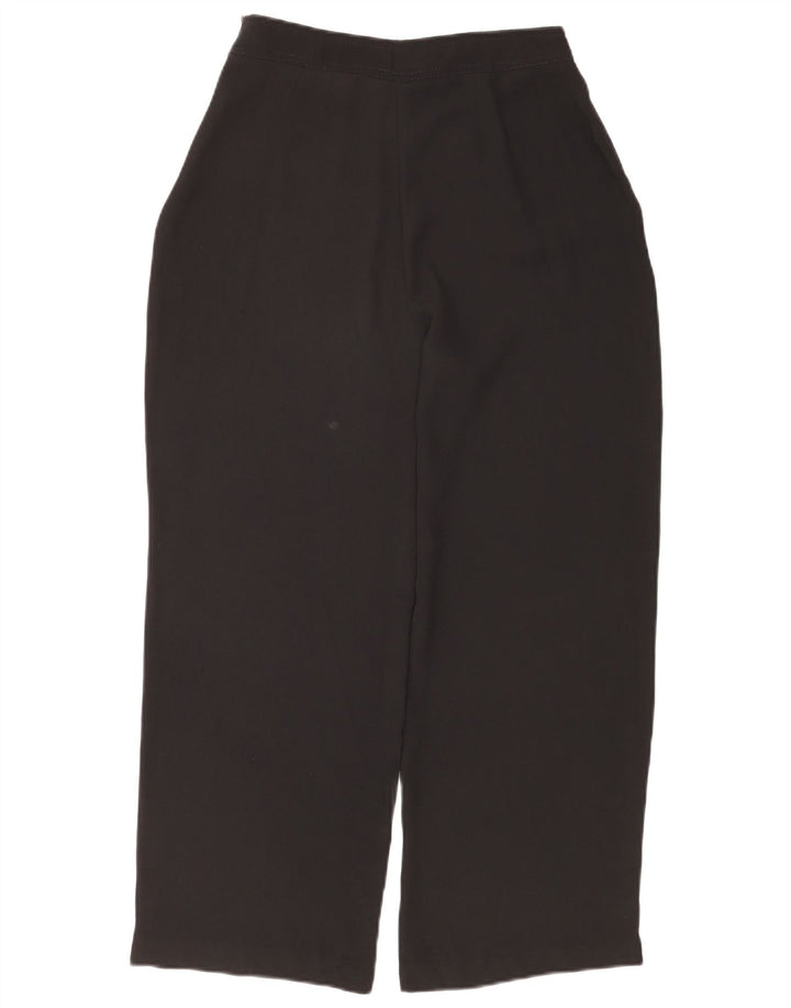 Zara Womens Loose Fit Cropped Trousers EU 40 Medium W30 L26 Black Polyester