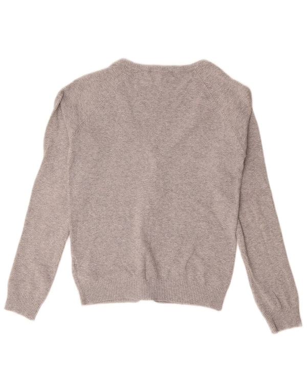 Zara Womens Cardigan Sweater UK 10 Small Grey Cotton
