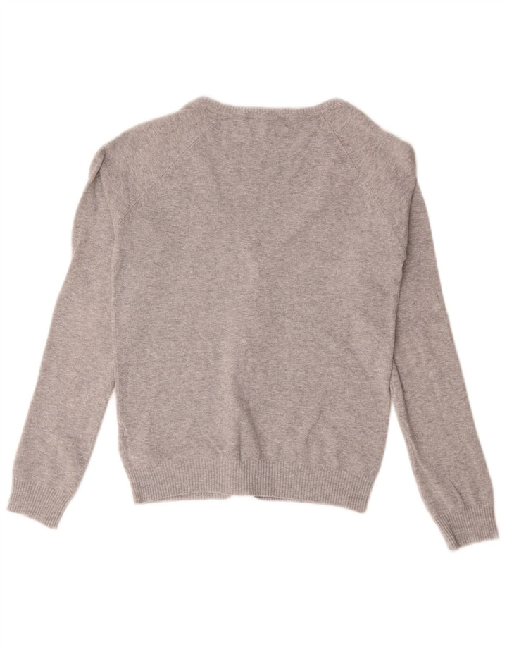 Zara Womens Cardigan Sweater UK 10 Small Grey Cotton
