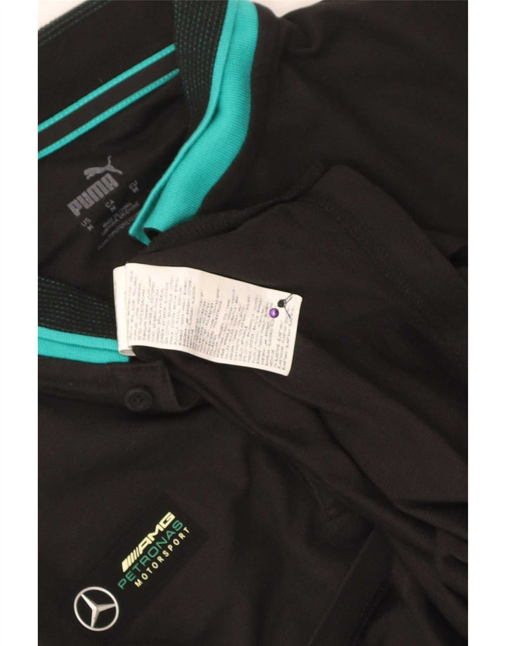 Puma Mens Polo Shirt Medium Black Colourblock Cotton