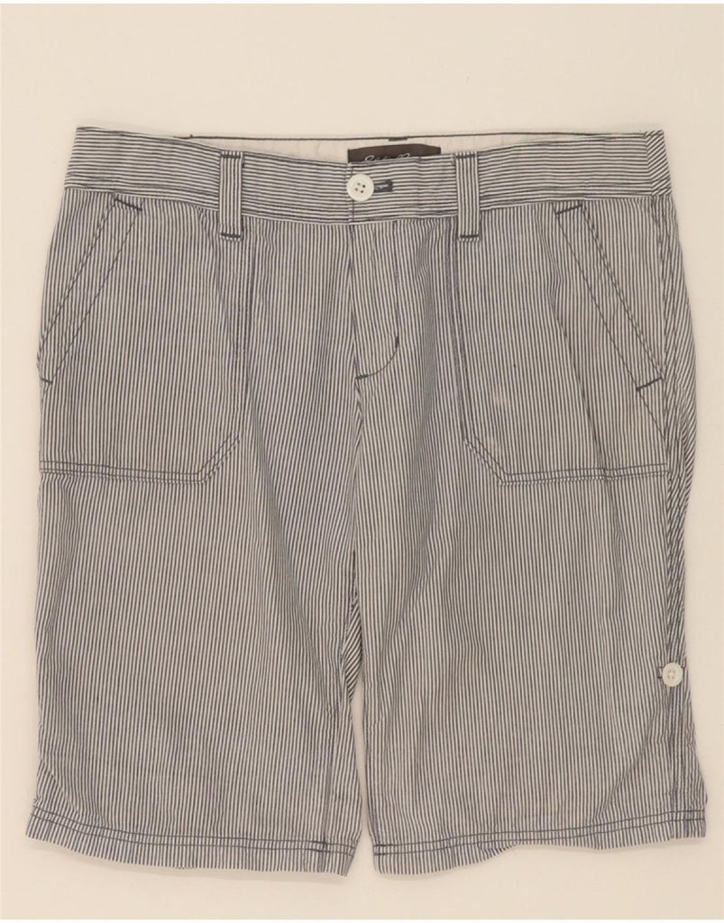 EDDIE BAUER Womens Chino Shorts US 6 Medium W32  Grey Pinstripe Cotton Vintage Eddie Bauer and Second-Hand Eddie Bauer from Messina Hembry 