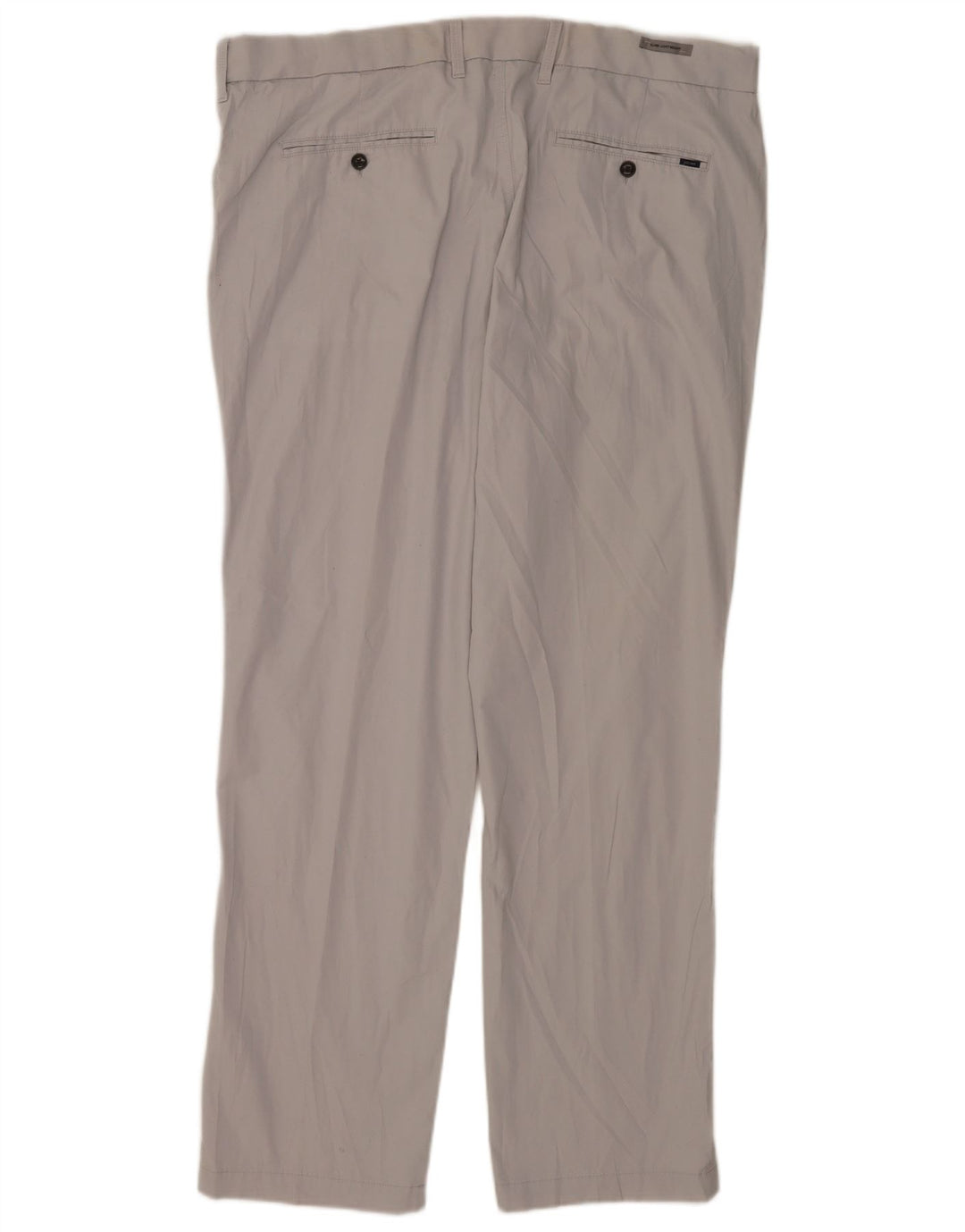 Marks & Spencer Mens Straight Chino Trousers W42 L33 Grey Cotton