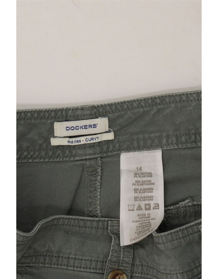 DOCKERS Womens Curvy Mid Rise Cargo Bermuda Shorts US 14 XL W34  Grey Vintage Dockers and Second-Hand Dockers from Messina Hembry 