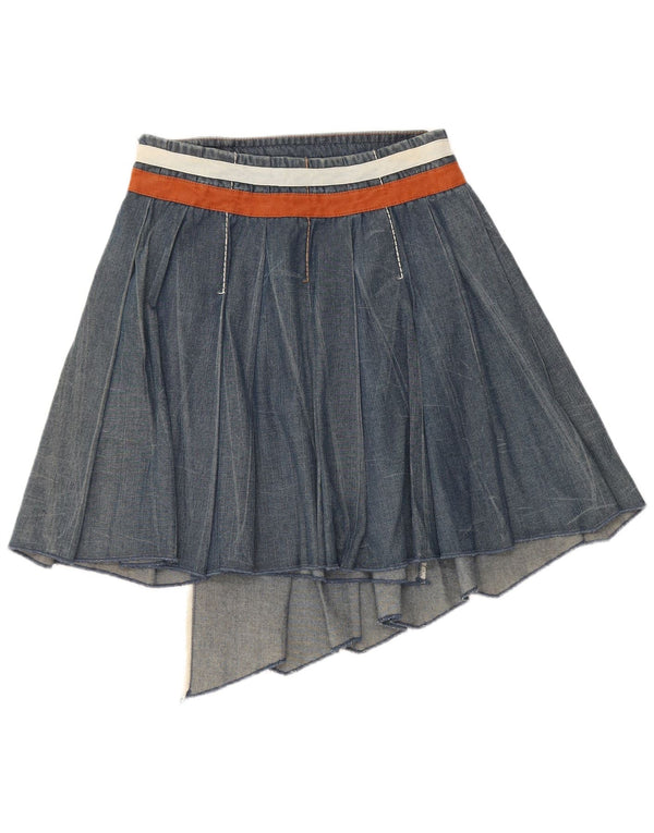 Intrend Womens Denim Wrap Asymmetrical Skirt IT 38 XS W28  Blue Cotton