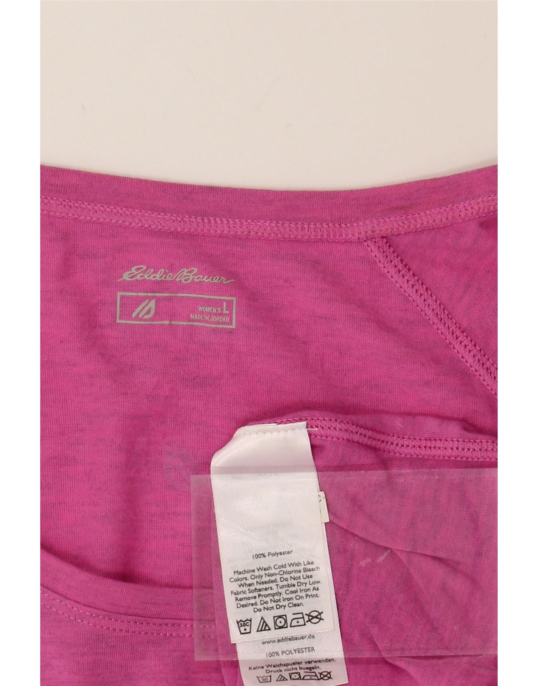 EDDIE BAUER Womens T-Shirt Top UK 16 Large Pink Flecked Polyester Vintage Eddie Bauer and Second-Hand Eddie Bauer from Messina Hembry 