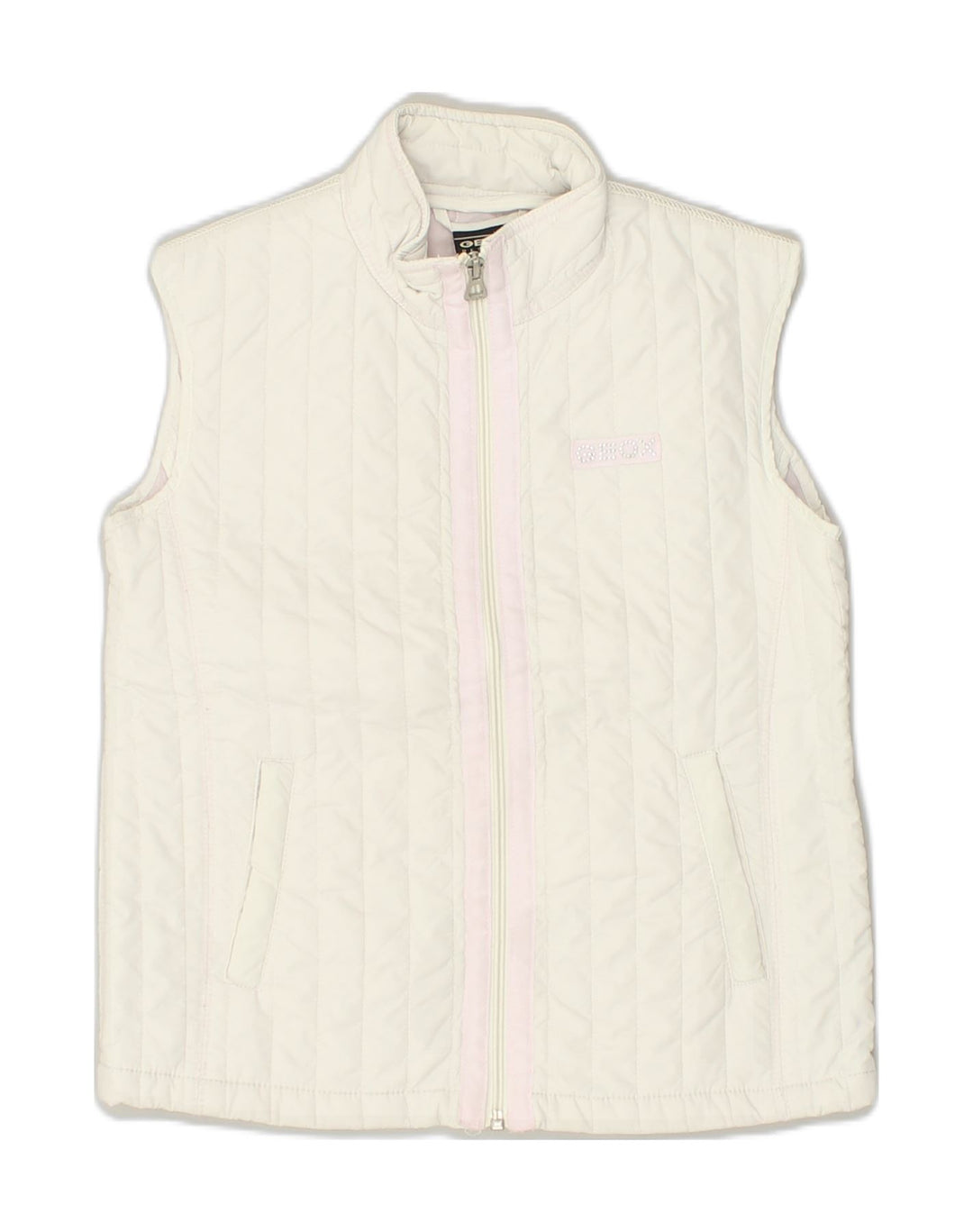 GEOX Girls Padded Gilet 9-10 Years White Nylon | Vintage Geox | Thrift | Second-Hand Geox | Used Clothing | Messina Hembry 