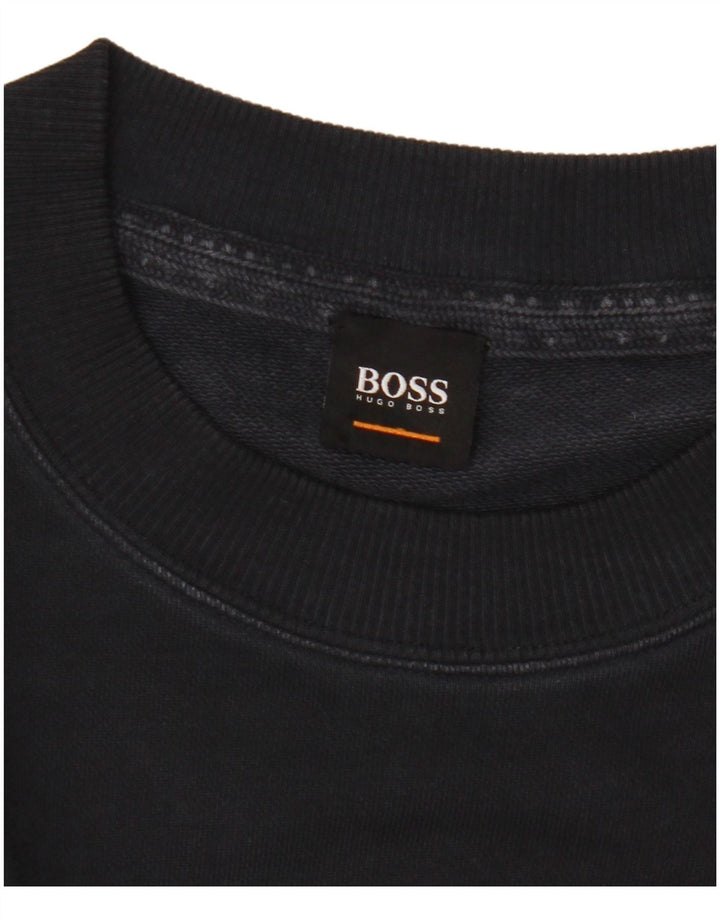 Hugo Boss Mens Graphic Sweatshirt Jumper Medium Black Cotton