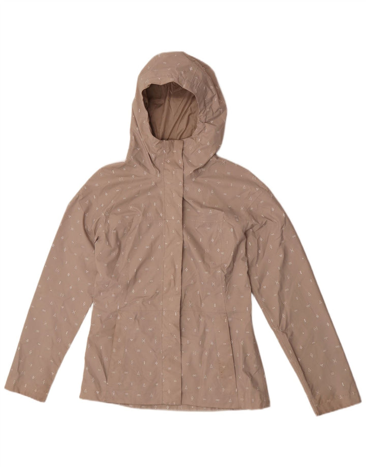 The North Face Womens Graphic Hooded Rain Jacket UK 10 Small Beige